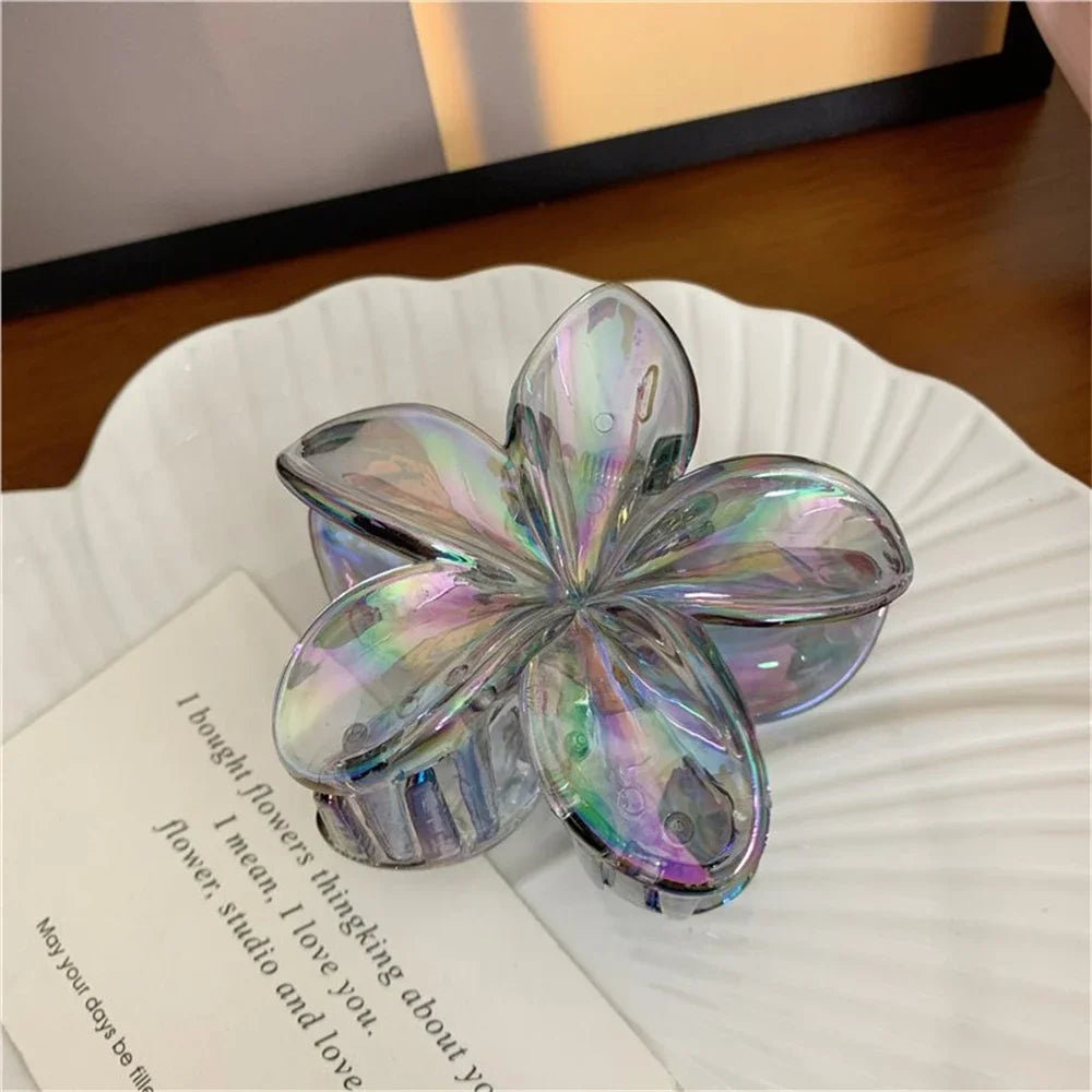 2025 New Gradient Large Flower Acrylic Hair Clip for Women Sweet Hair Claws Crab Clamp Barrettes Hawaiian Headwear Accessories