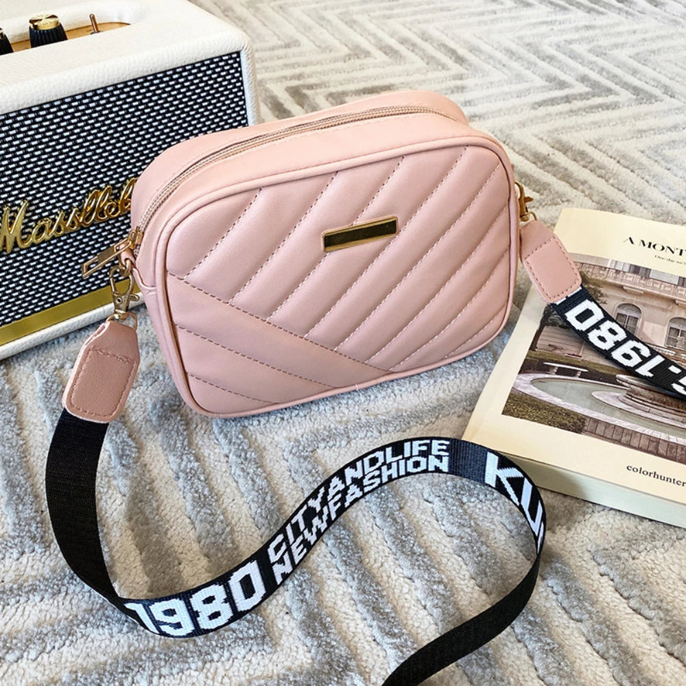 High Quality PU Shoulder Bags for Woman's Handbag Simple Crossbody Casual Messenger Bag Female Cool Shoulder Bags Phone Bag