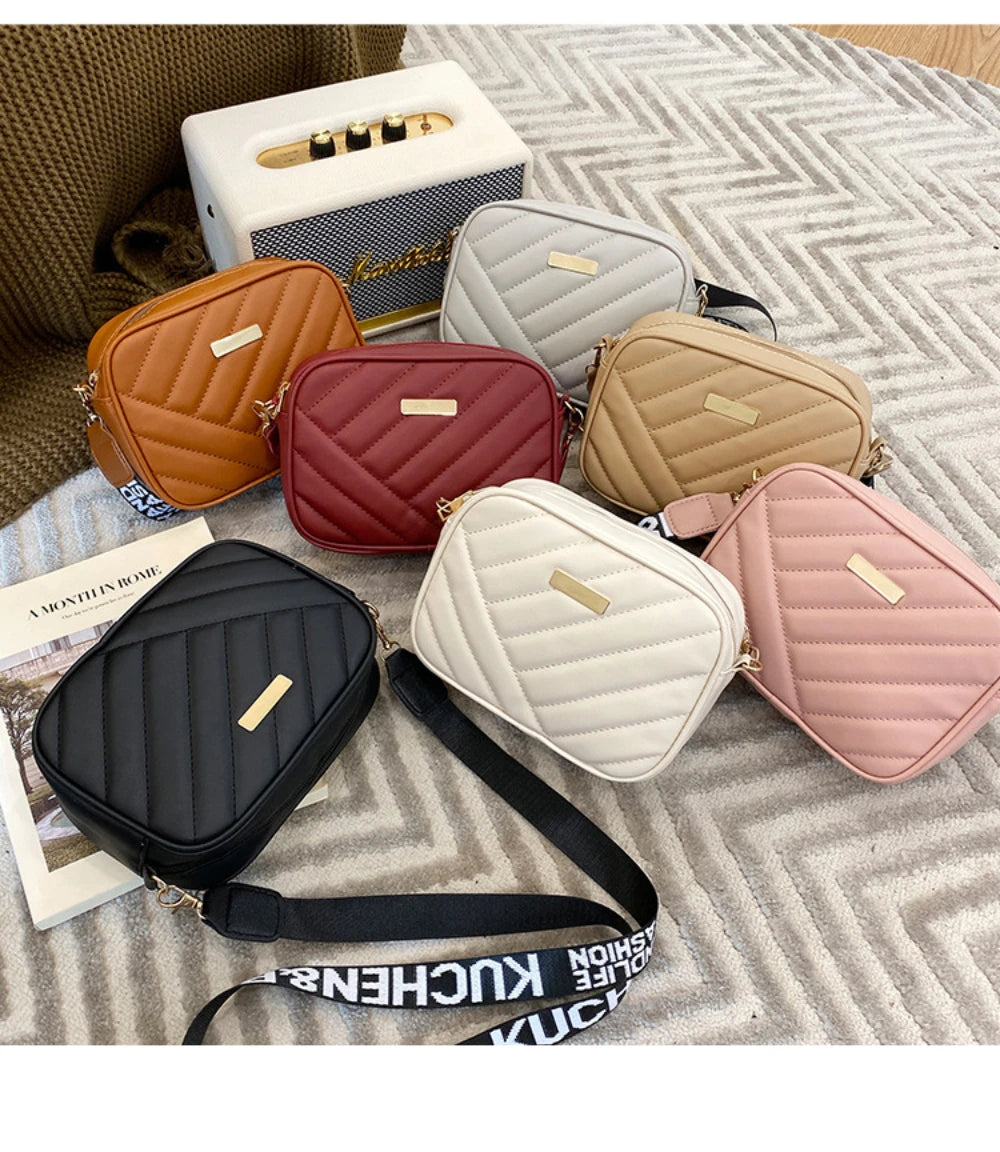 High Quality PU Shoulder Bags for Woman's Handbag Simple Crossbody Casual Messenger Bag Female Cool Shoulder Bags Phone Bag