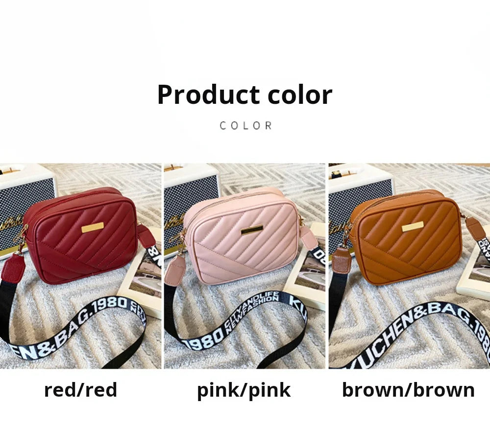 High Quality PU Shoulder Bags for Woman's Handbag Simple Crossbody Casual Messenger Bag Female Cool Shoulder Bags Phone Bag