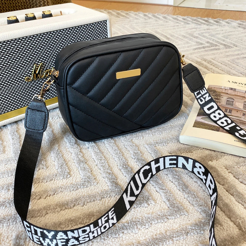 High Quality PU Shoulder Bags for Woman's Handbag Simple Crossbody Casual Messenger Bag Female Cool Shoulder Bags Phone Bag