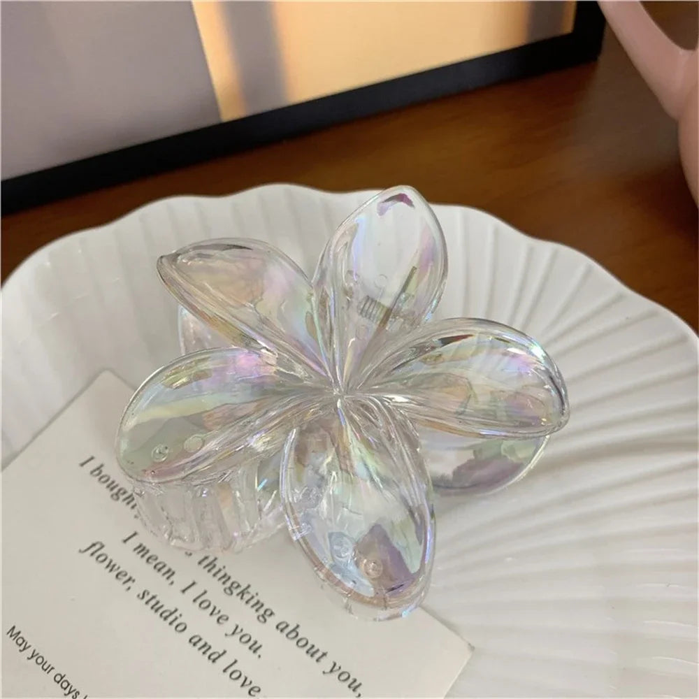 2025 New Gradient Large Flower Acrylic Hair Clip for Women Sweet Hair Claws Crab Clamp Barrettes Hawaiian Headwear Accessories