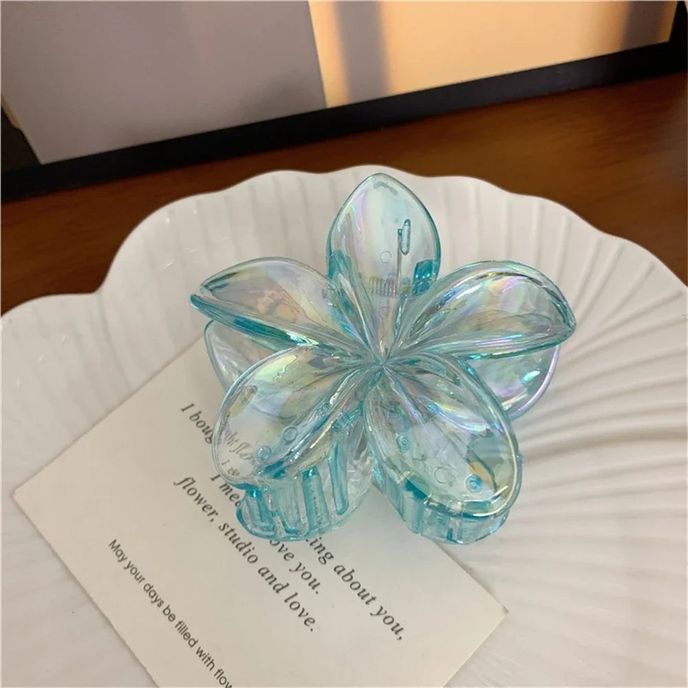 2025 New Gradient Large Flower Acrylic Hair Clip for Women Sweet Hair Claws Crab Clamp Barrettes Hawaiian Headwear Accessories
